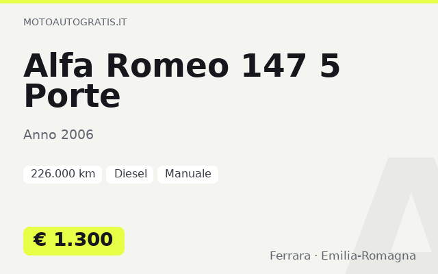 Alfa Romeo 147 5 Porte