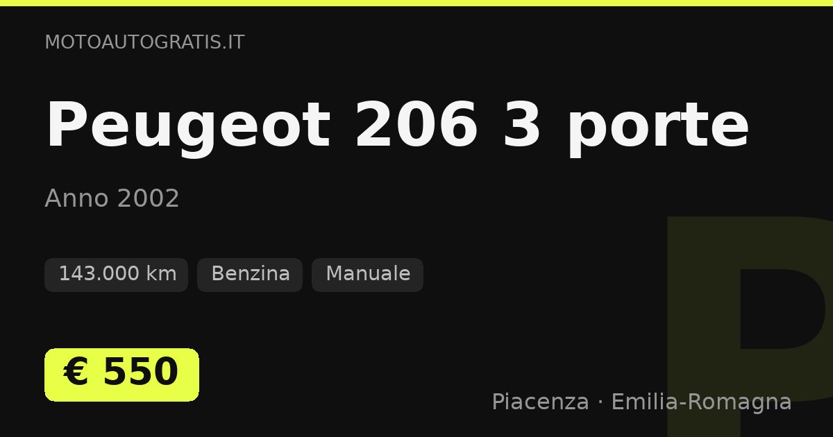 Peugeot 206 3 porte