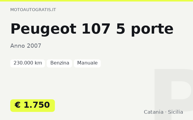 Peugeot 107 5 porte