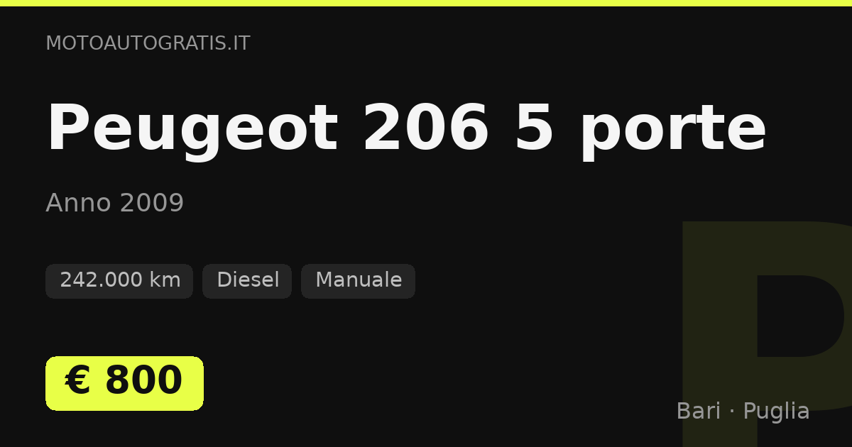 Peugeot 206 5 porte