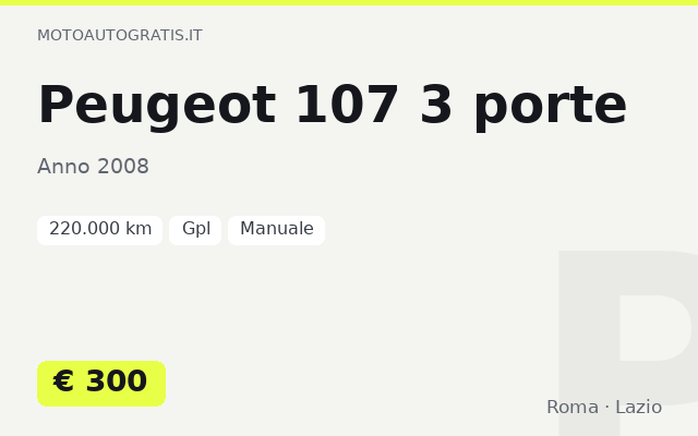 Peugeot 107 3 porte