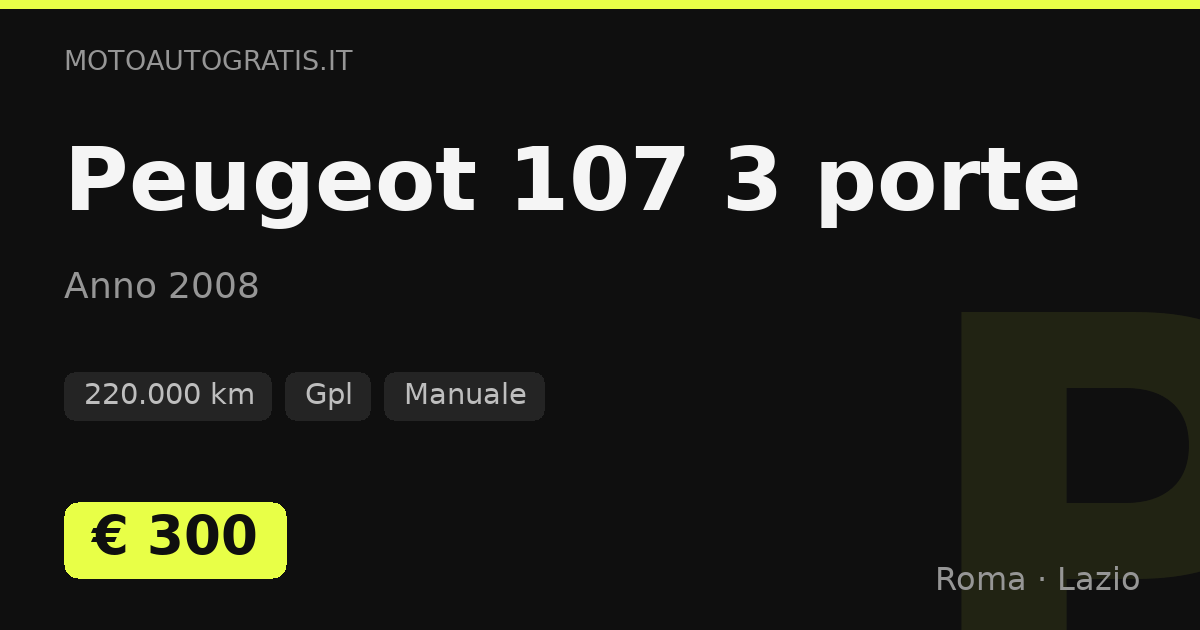 Peugeot 107 3 porte