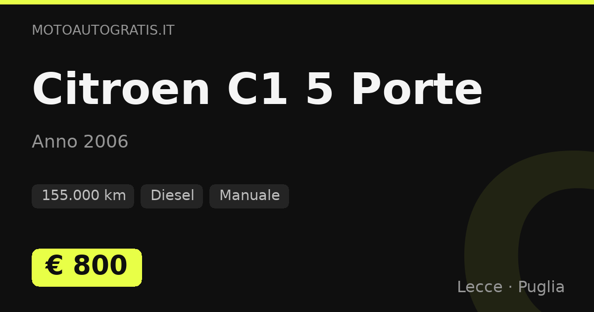 Citroen C1 5 Porte
