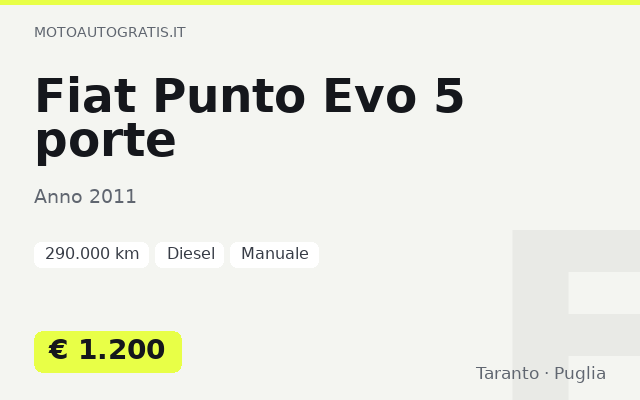 Fiat Punto Evo 5 porte