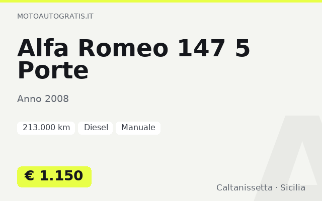 Alfa Romeo 147 5 Porte