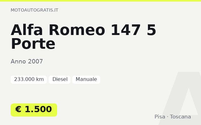 Alfa Romeo 147 5 Porte