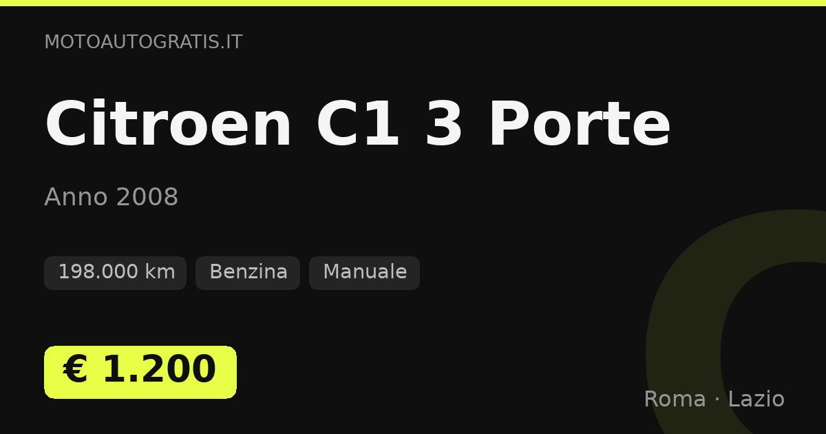Citroen C1 3 Porte