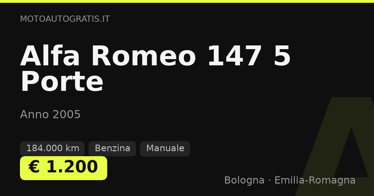 Alfa Romeo 147 5 Porte