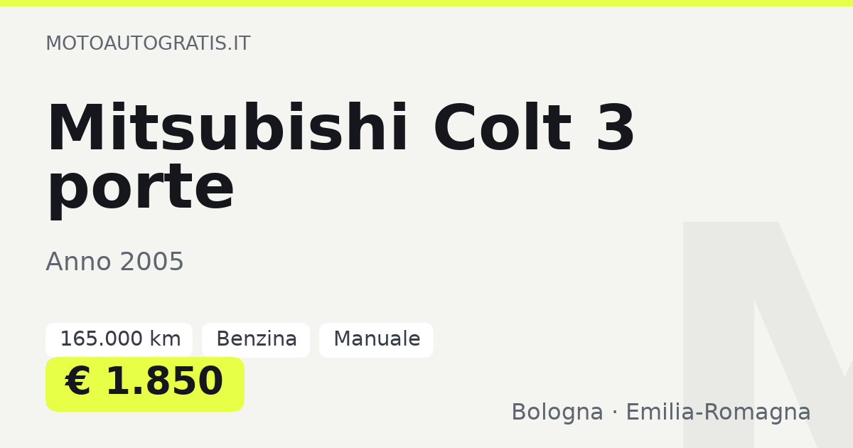 Mitsubishi Colt 3 porte