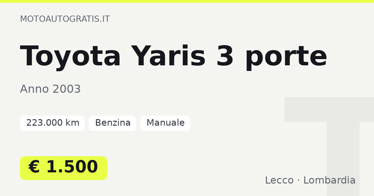 Toyota Yaris 3 porte
