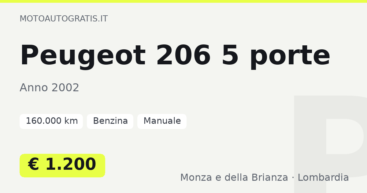 Peugeot 206 5 porte