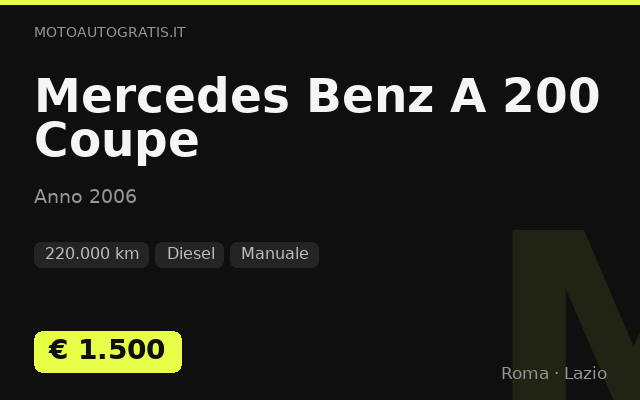 Mercedes Benz A 200 Coupe