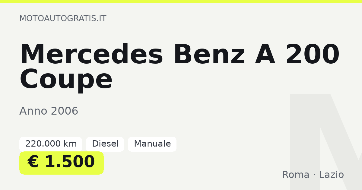Mercedes Benz A 200 Coupe