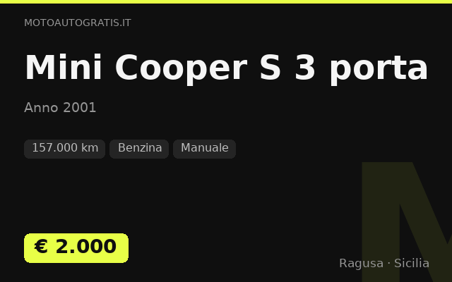 Mini Cooper S 3 porta