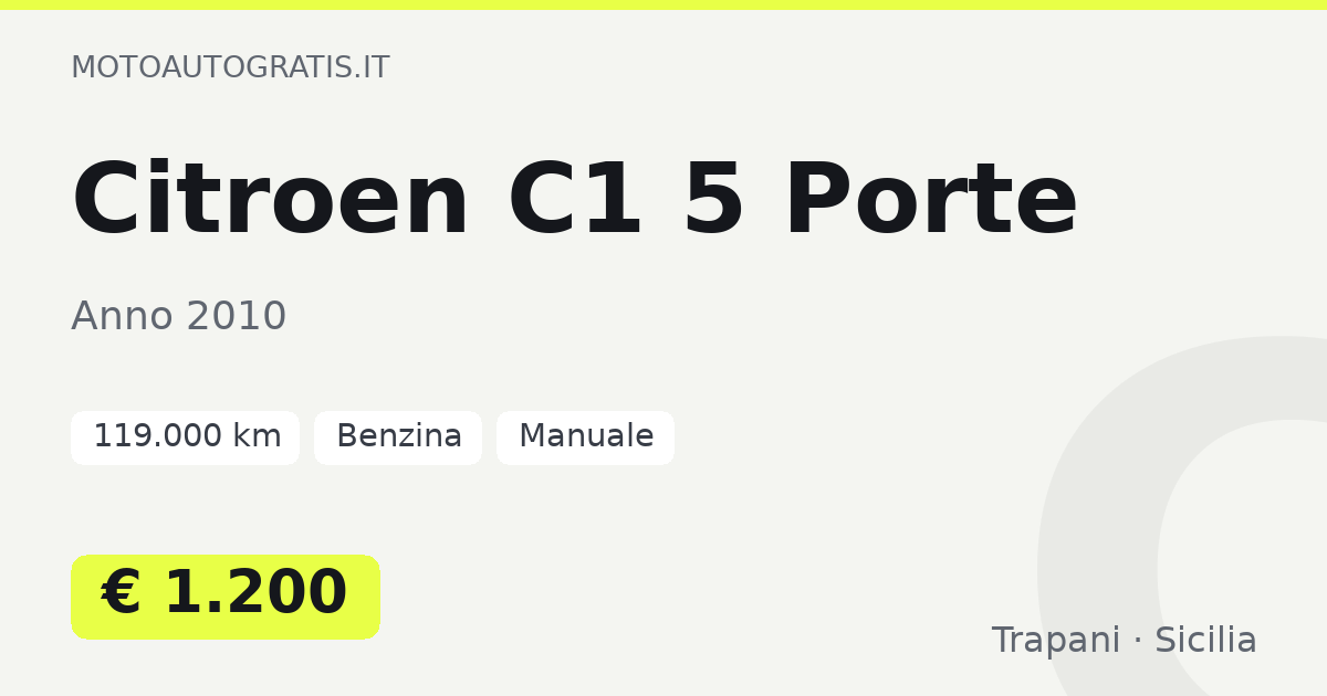 Citroen C1 5 Porte