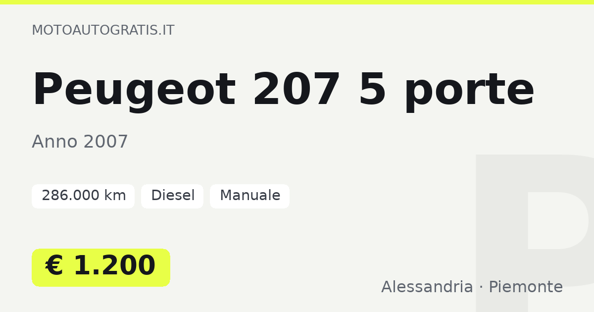 Peugeot 207 5 porte