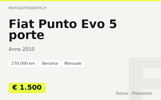 Fiat Punto Evo 5 porte