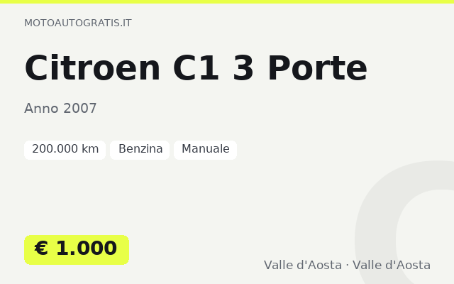 Citroen C1 3 Porte