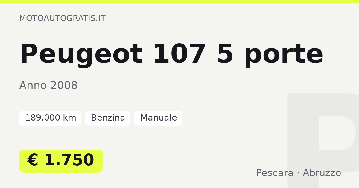 Peugeot 107 5 porte