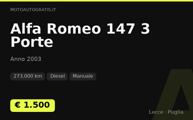 Alfa Romeo 147 3 Porte