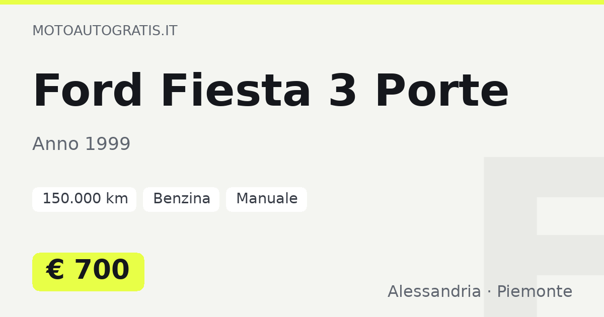 Ford Fiesta 3 Porte