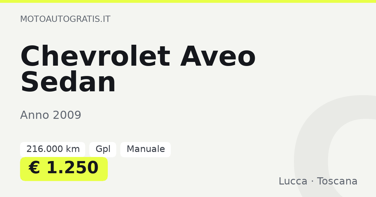 Chevrolet Aveo Sedan