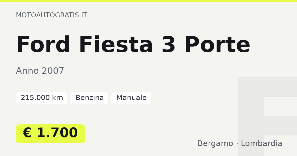 Ford Fiesta 3 Porte