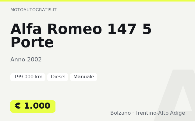 Alfa Romeo 147 5 Porte