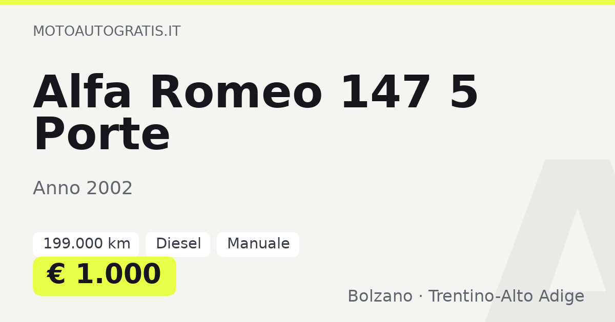 Alfa Romeo 147 5 Porte