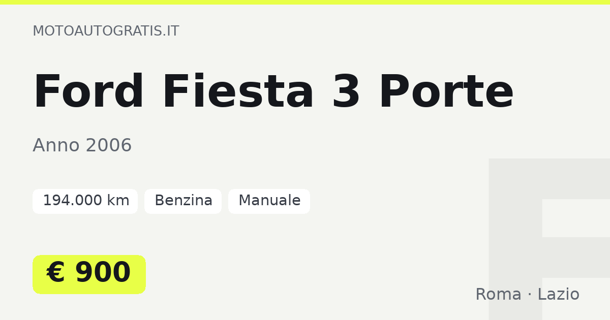 Ford Fiesta 3 Porte