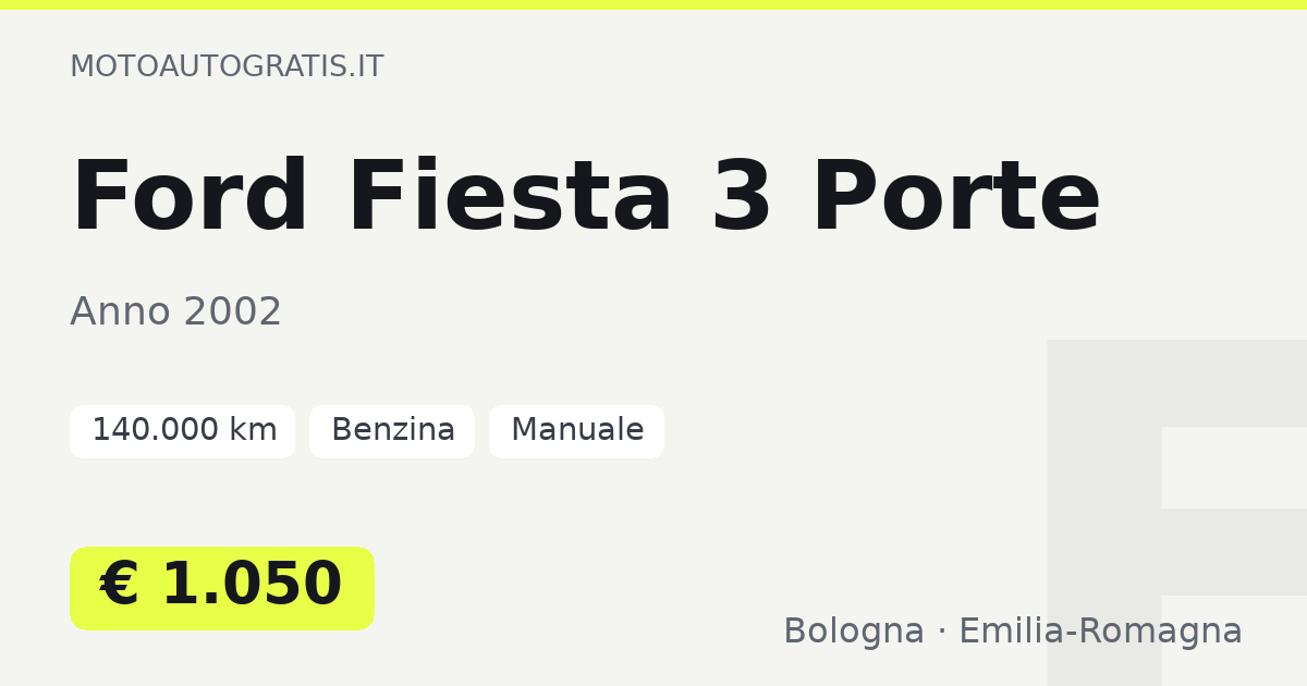 Ford Fiesta 3 Porte