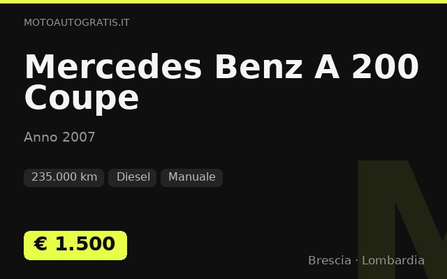 Mercedes Benz A 200 Coupe
