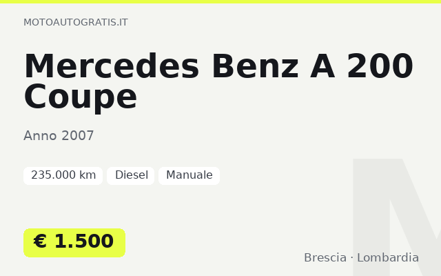 Mercedes Benz A 200 Coupe