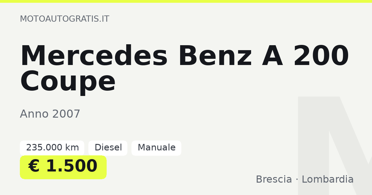 Mercedes Benz A 200 Coupe