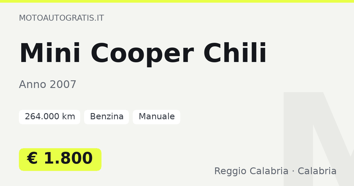 Mini Cooper Chili