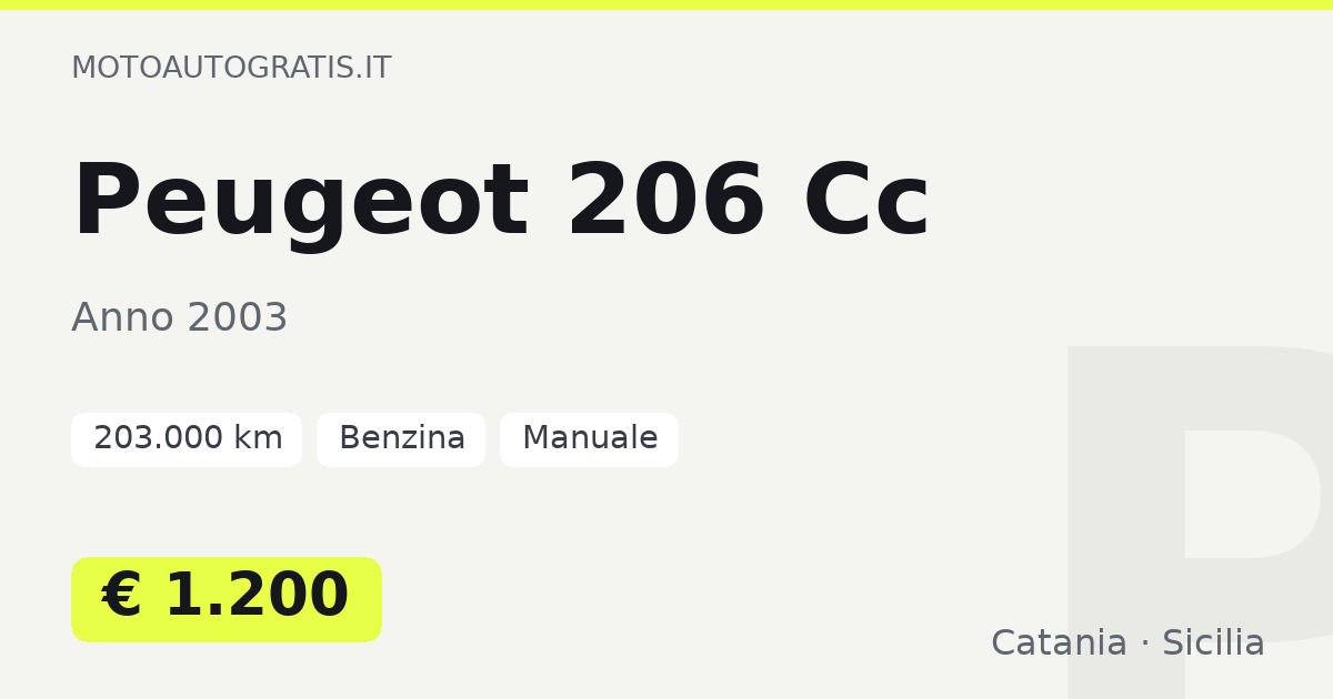 Peugeot 206 Cc