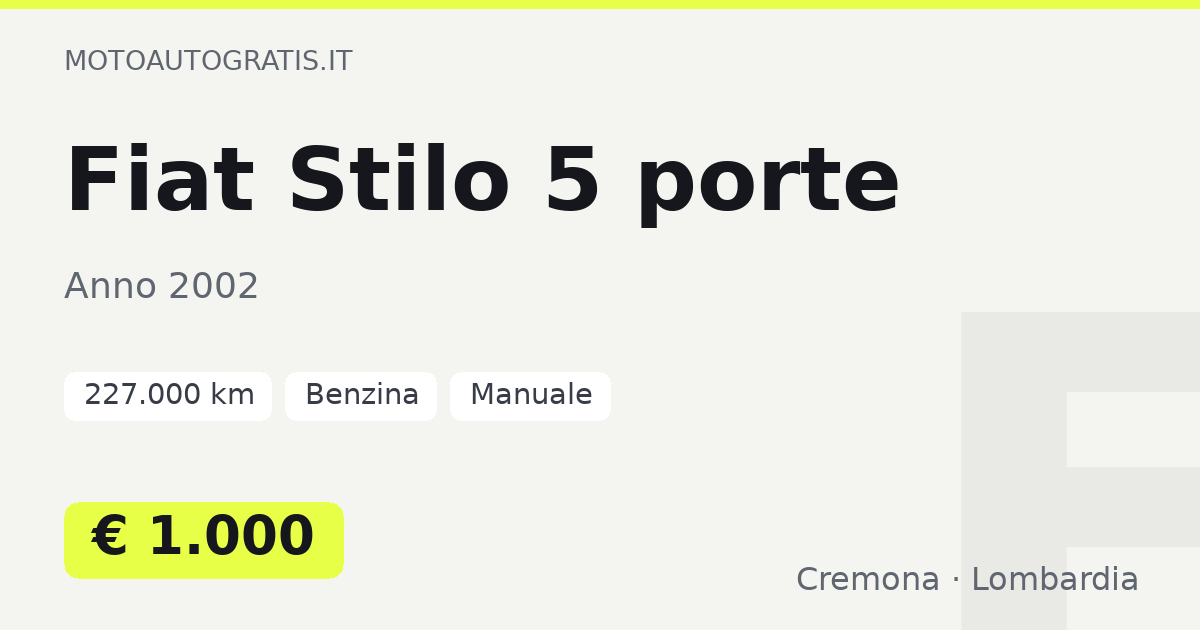 Fiat Stilo 5 porte