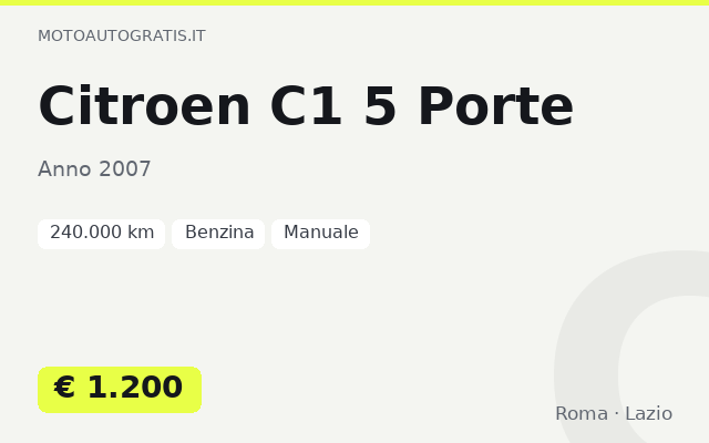 Citroen C1 5 Porte