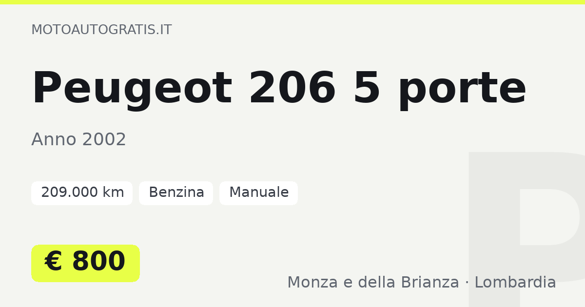 Peugeot 206 5 porte