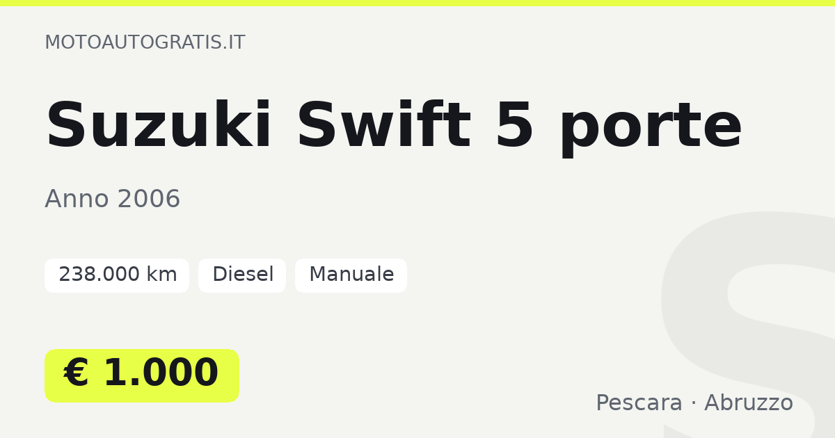 Suzuki Swift 5 porte