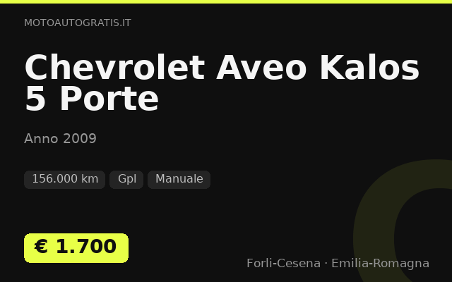 Chevrolet Aveo Kalos 5 Porte