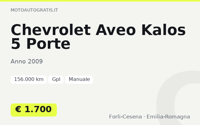 Chevrolet Aveo Kalos 5 Porte