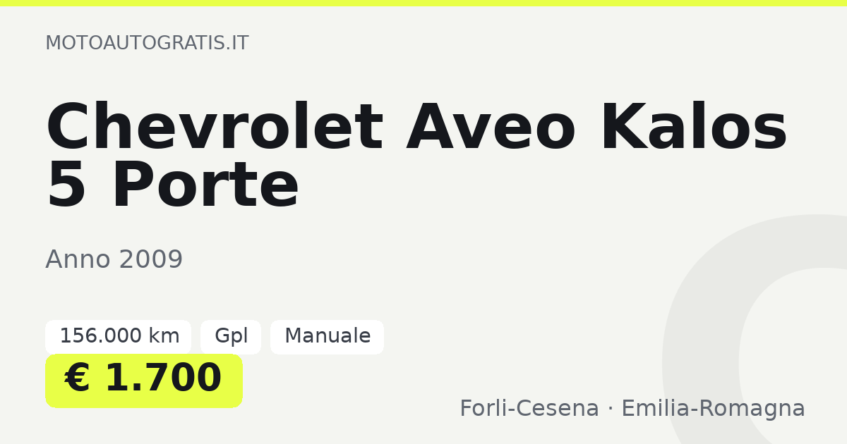 Chevrolet Aveo Kalos 5 Porte