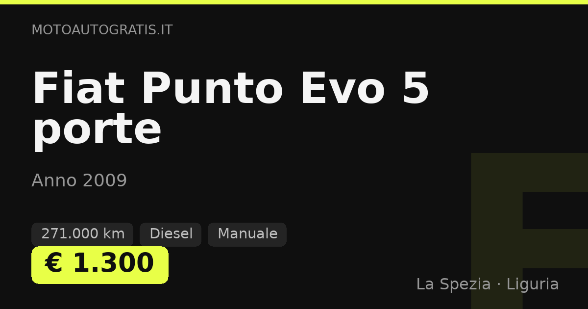 Fiat Punto Evo 5 porte