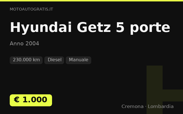 Hyundai Getz 5 porte