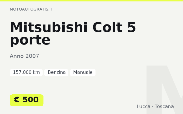 Mitsubishi Colt 5 porte