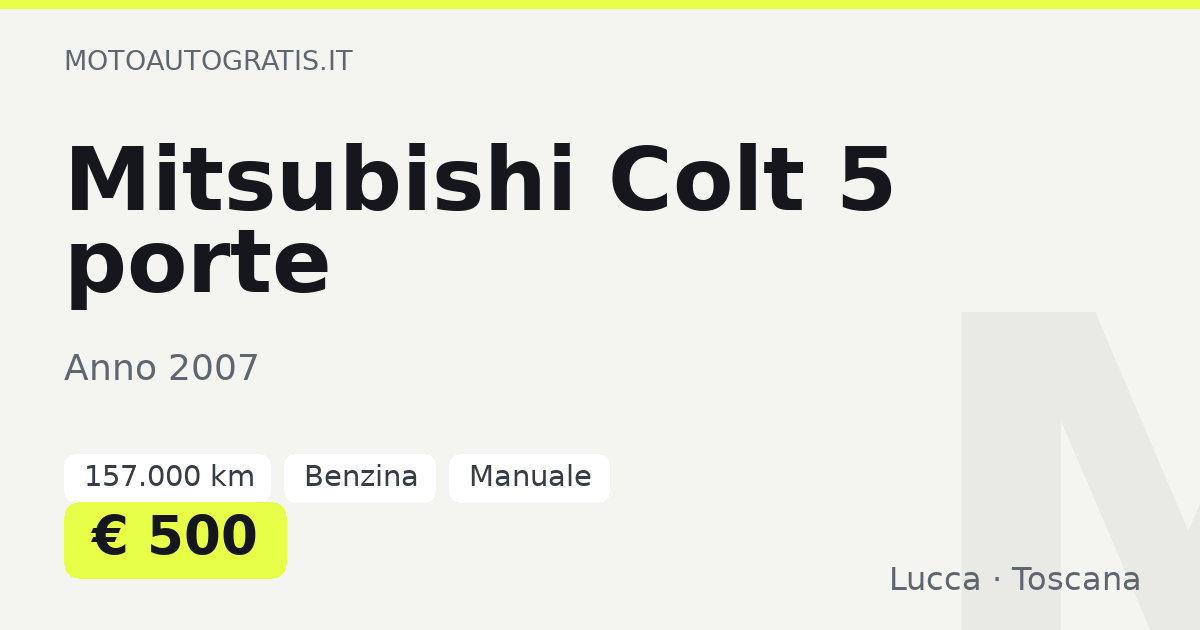 Mitsubishi Colt 5 porte