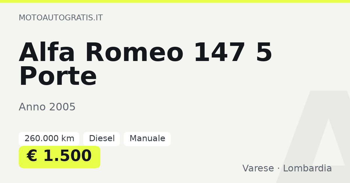 Alfa Romeo 147 5 Porte