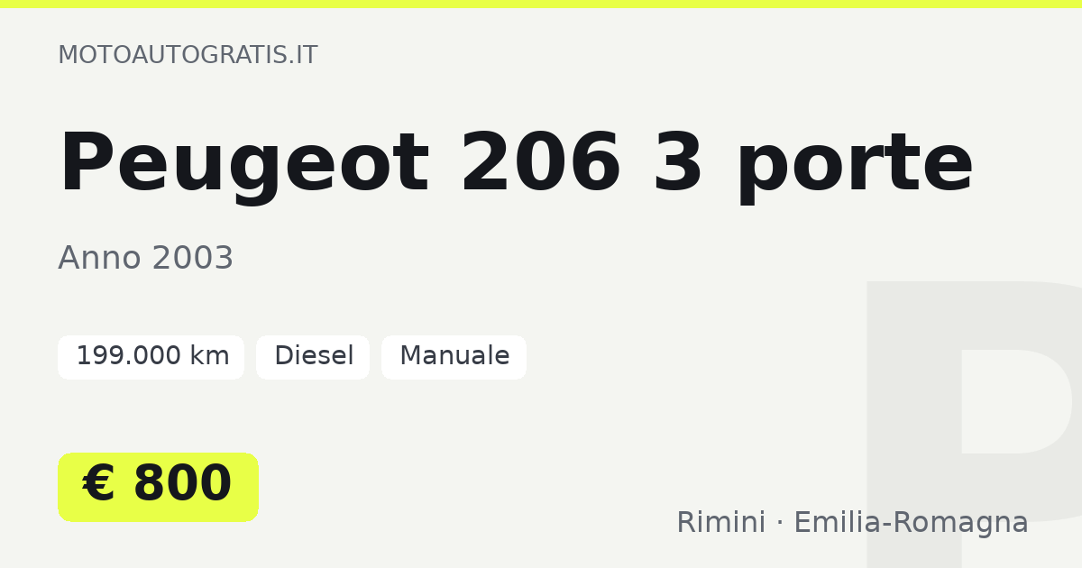 Peugeot 206 3 porte