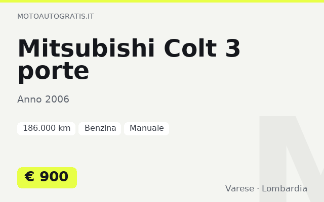 Mitsubishi Colt 3 porte